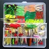 Uniker 139 PCS Frog Lures Soft Fish Bait Hard Metal Lure VIB Rattle Crank Popper Minnow Pencil Jig Fishing Lure Set Kit