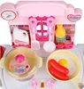 Pretend play kitchen real watering tap cooking sound effects and lights pink and blue theme pretend kit