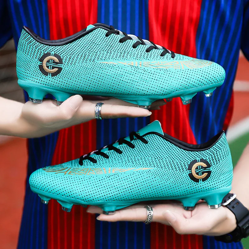 Youth Breathable Low Top Flat Bottom Long Broken Nail Training Football