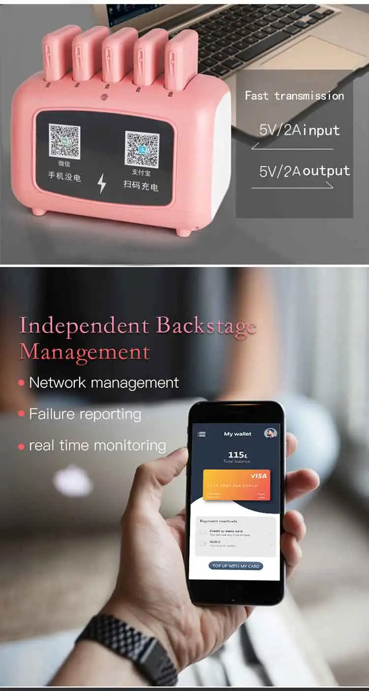 2019 Best Selling OEM Products Rental Shared Power Bank Charging Station With Multiple Charger Port - ANKUX.COM