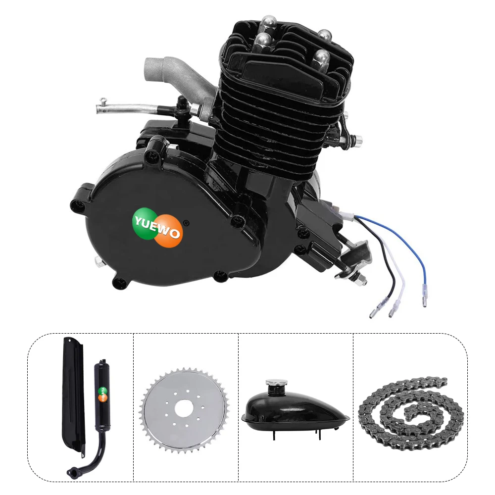hot sale 80cc 2 stroke motor engine kit gas for motorized bicycle bike black new