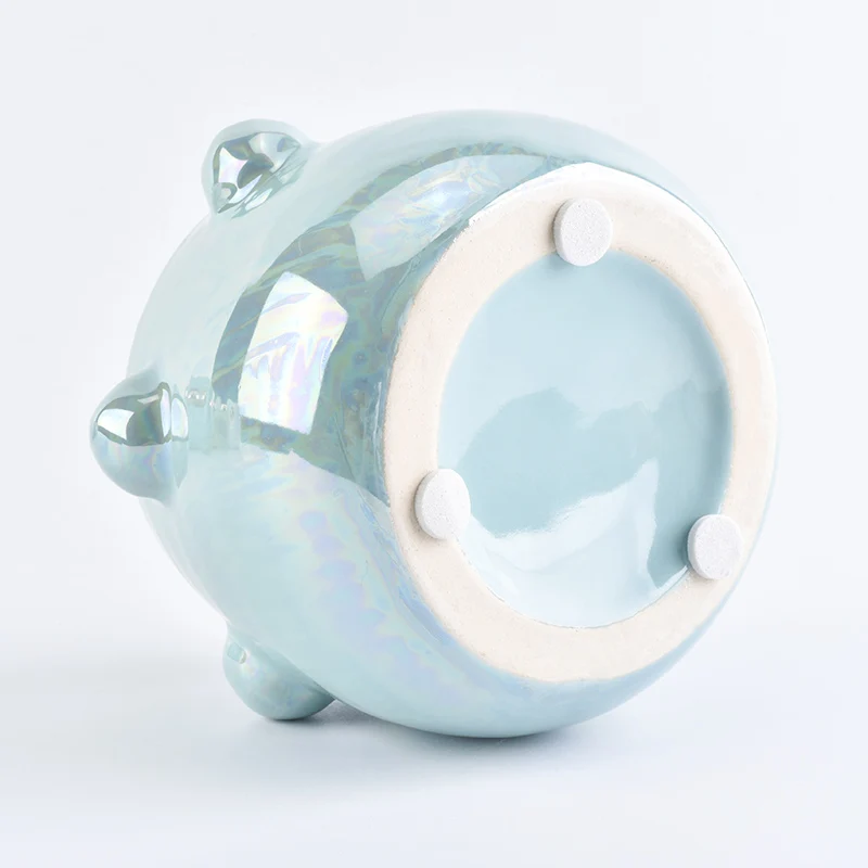 9oz shining hologram ceramic candle jars