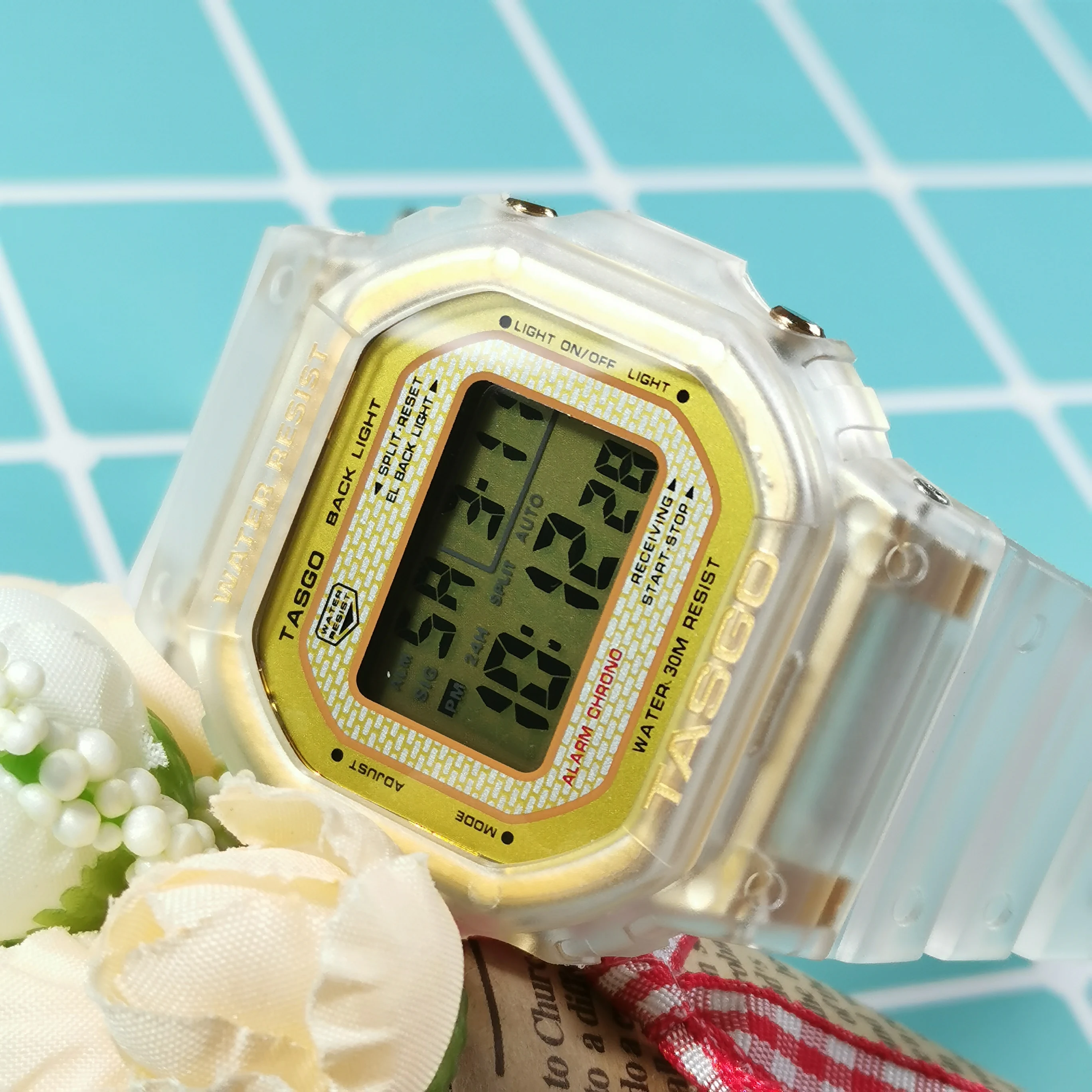 caboren 2020 tasgo新产品t110观看女学生韩版简约运动防水方形电子表