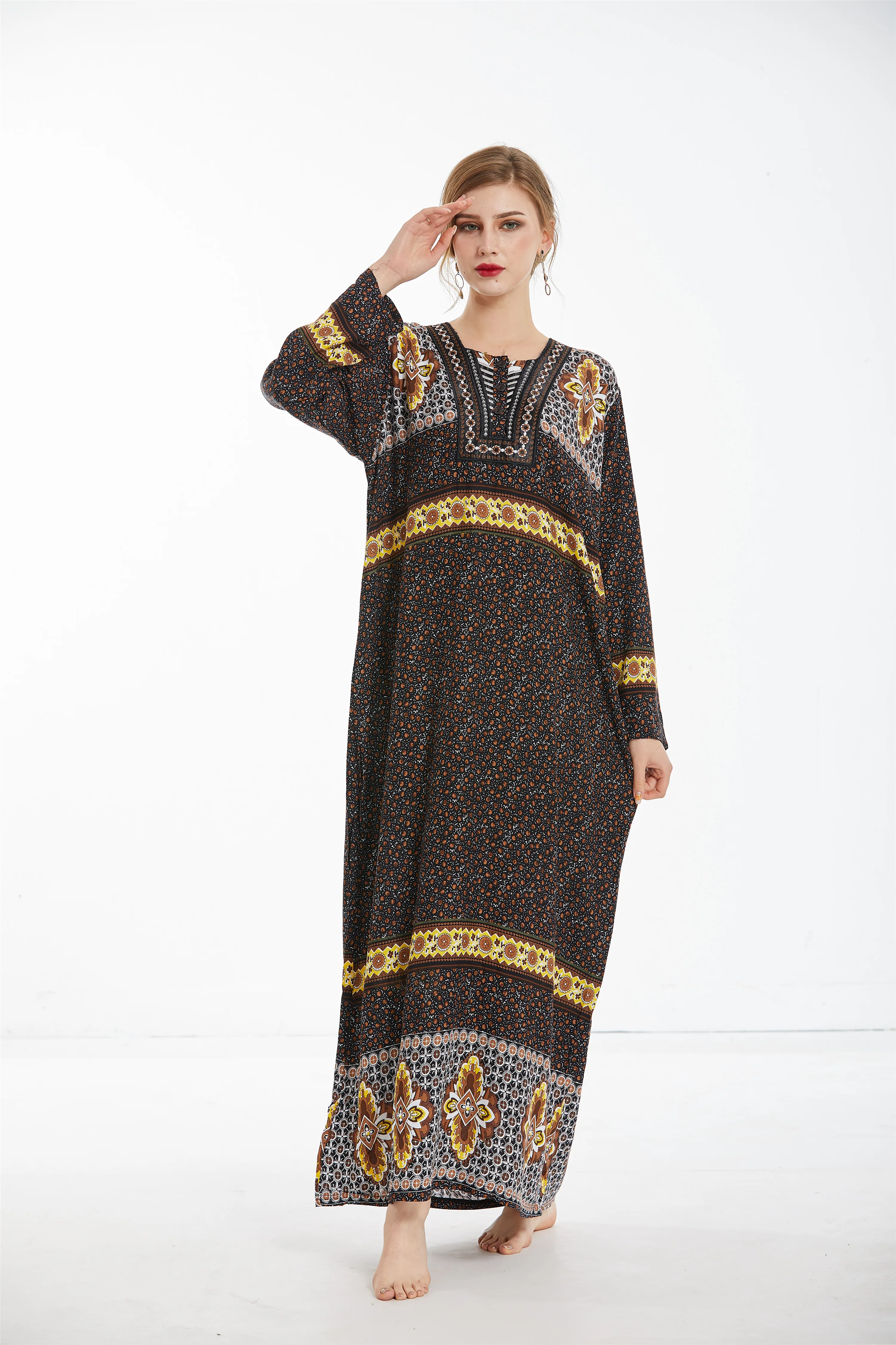 民族服饰  伊斯兰服饰  产品名称 春季和夏季时尚圆领印度斯坦尼泊尔