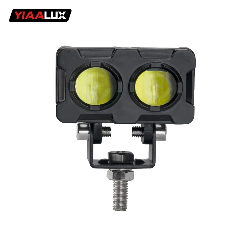 IP67 Motorcycle Dual Color Driving Light LED Headlight Driving Moto Spotlight Auxiliary Light Offroad manufacture
