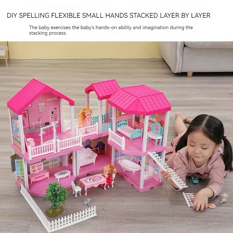 Children Fun Creative Pretend Play House Rooms Princess Villa