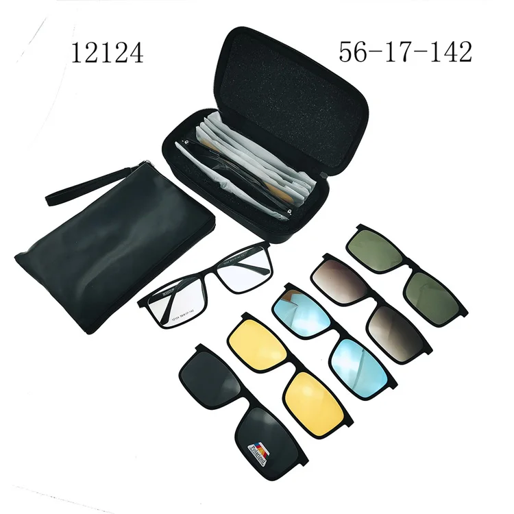 Retro Fashion Mirror Lens Magnetic Eyewear 5 In 1 Magnet Clip On ...