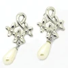 Newest Fashion Women's Stainless Steel Flower Statement Dangle Earrings Pearl Drop Earring Ladies Wedding Jewelry Party Gifts