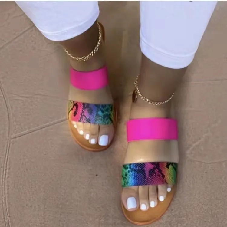 Ladies Girls Sliders Slippers with Adjustable Buckle Open Toe Soft Rubber Flat Sandals for Indoor Outdoor BaojunHT® 