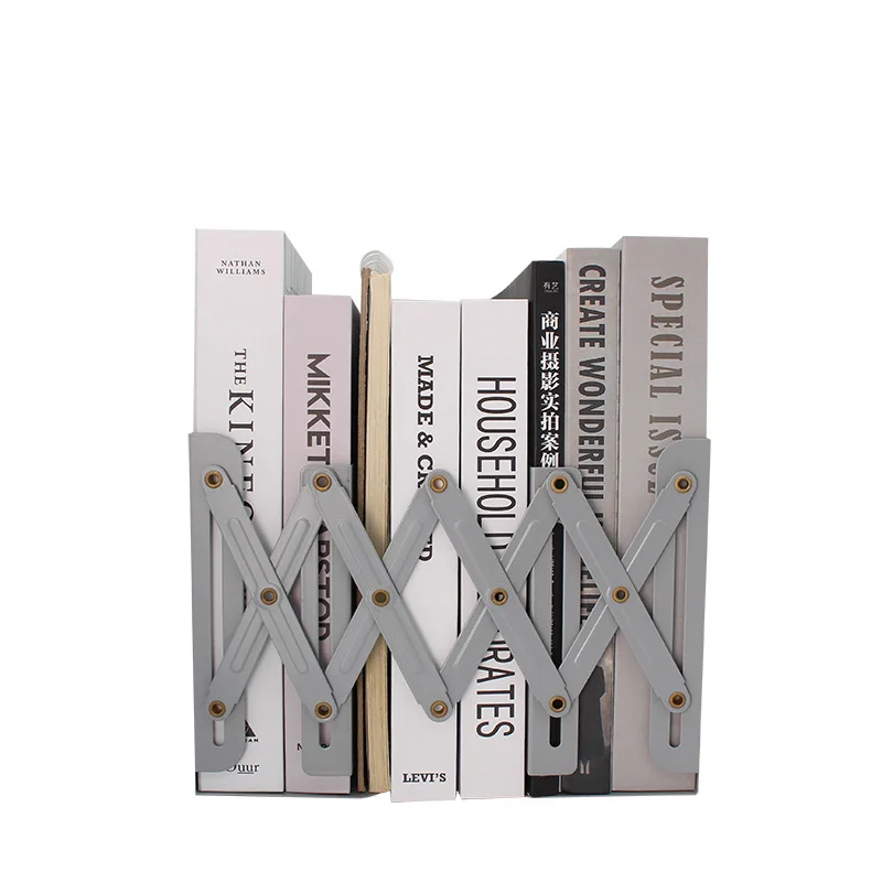 Wholesale Desktop Bookends Retractable Metal Bookshelf Desktop Book