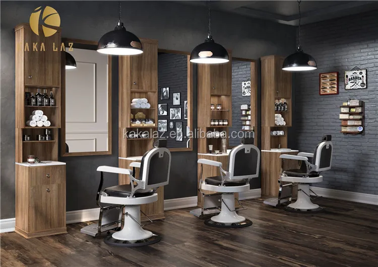 Retro Barber Vanity Mirror Table With Wash Basin Convenient Mirror