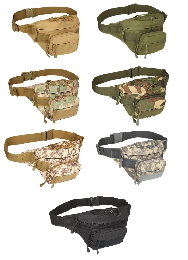 Wholesale customized nylon men running camo tactical military waist bag fanny pack