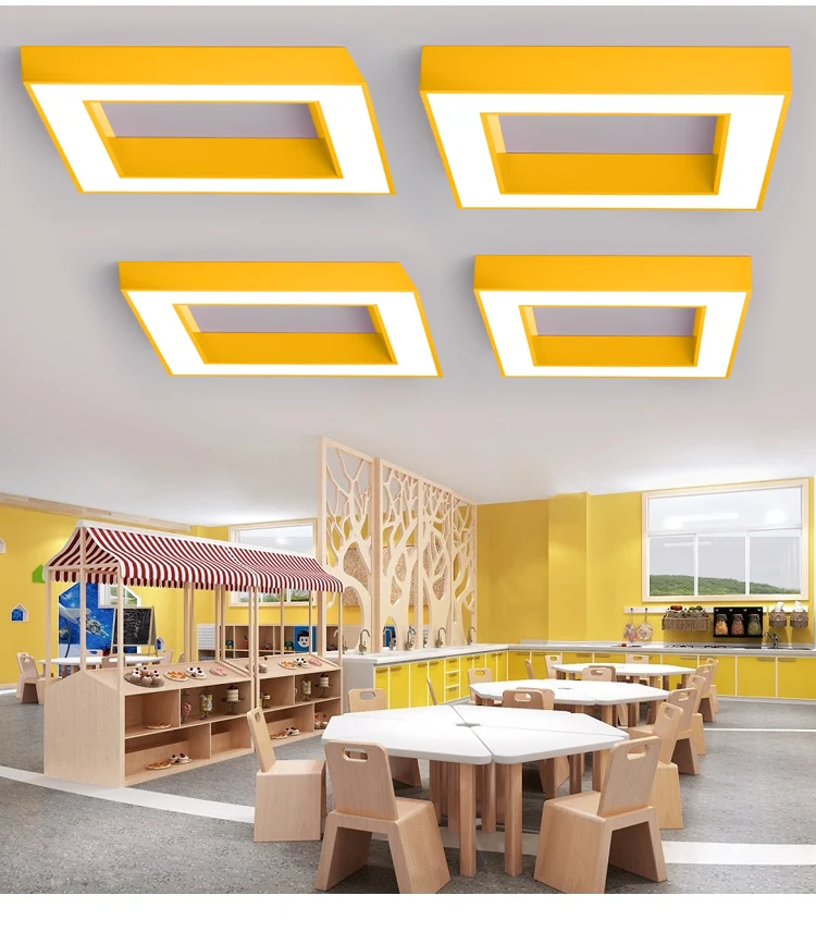 product color led square pendant light for gyms shopping malls supermarkets kindergartens industrial style creative shape lamp-10