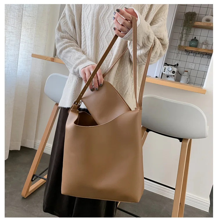 Retro Luxury Handbags Women Bucket Shoulder Bag 2020 New Vintage Large Tote 