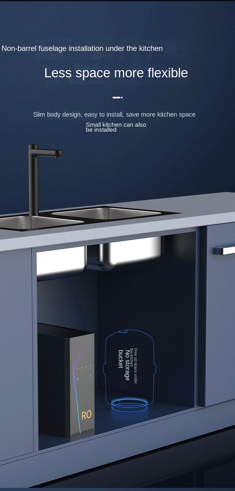 Direct Household RO Reverse Osmosis Water Filter System Large Flow Non-Barrel Kitchen Tap Water Purifier Descaling Filter Water