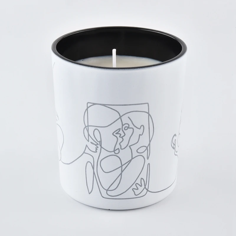 matte white glass candle holder