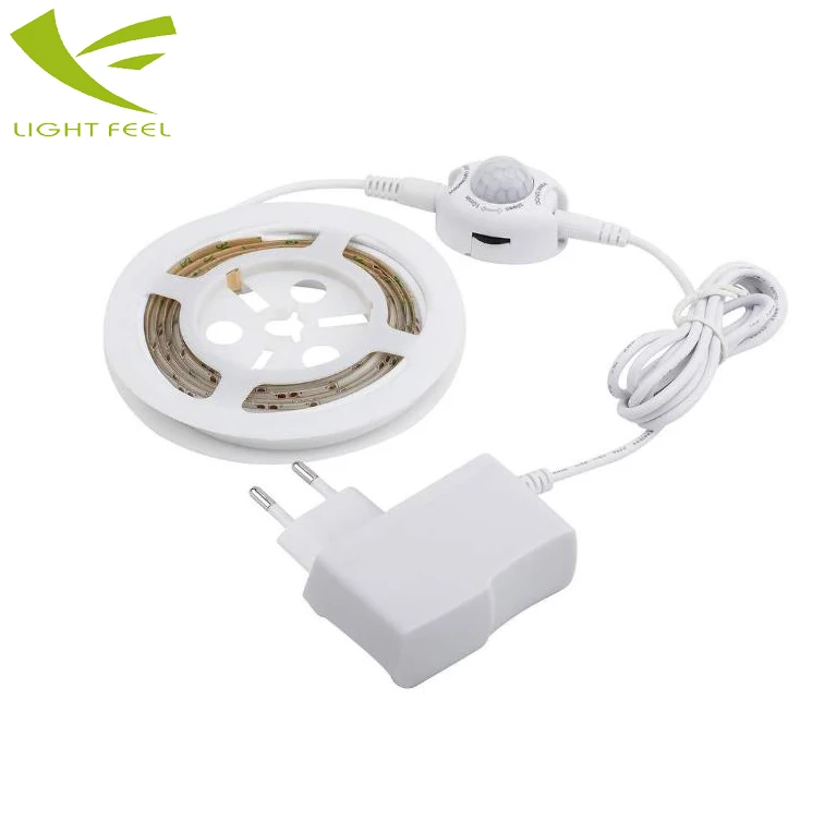 DC12V led motion sensor bed light LED Wake Up Lamp 2M warm white motion Sensor led Strip with adapter