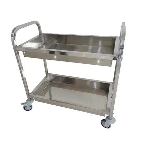 Hot Sale & High Quality Double Deck Dining Trolley Stainless Steel Food Trolley Double The Dining Car