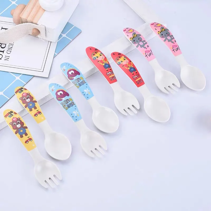 Mini bamboo spoons bamboo fiber baby training spoon