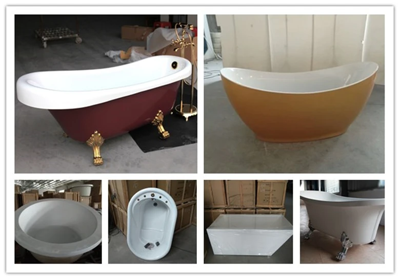 K8766 Indoor Royal Luxurious Acrylic Small Red Heart Shape Bathtub