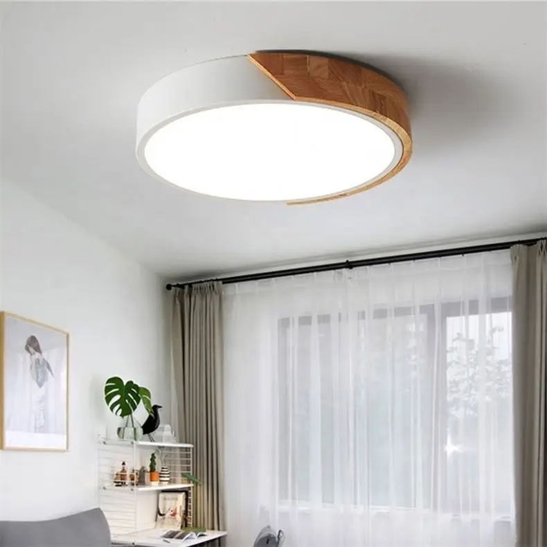 Hotel Fixtures Three Colours Nordic Iron Round Recessed Led Light Surface Mounted Ceiling Lights For Living Room
