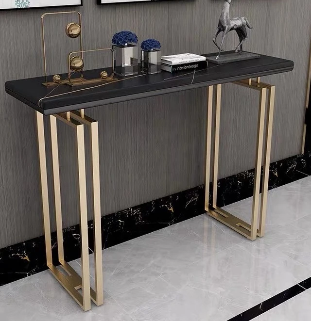 Modern Style Console Table Marble Top And Storage Shelf ...