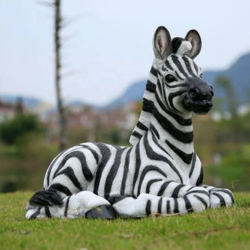 Customize Outdoor Life Size Zebra Fiberglass Statues Sculptures