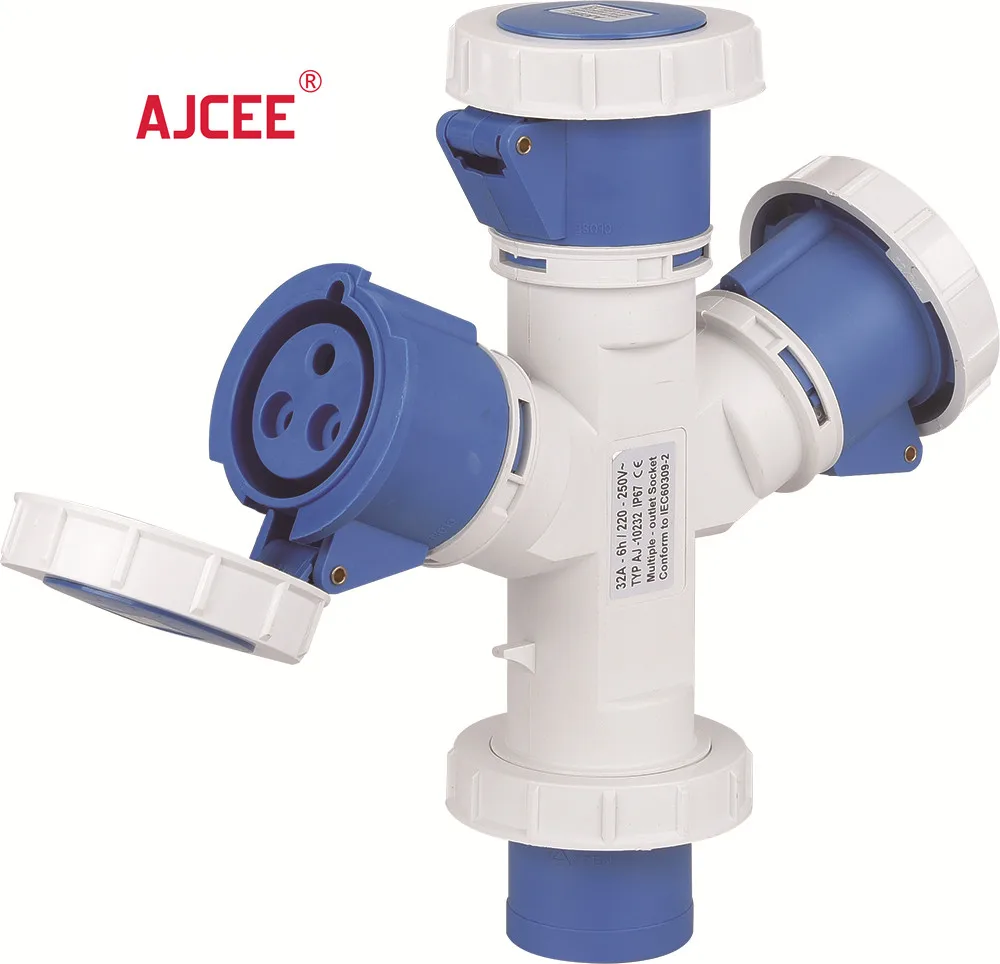 AJCEE 16A 3pin IP44 110V-130V Multiple-output Industrial Plug Socket ...