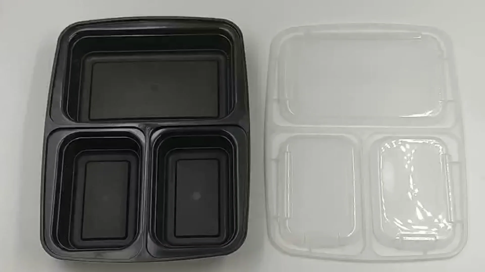 Stackable Meal Prep Containers 3 Compartment With Lids Food Storage