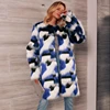 KTX0168 2019 Fashion Faux Fur Multi-Print Casual Coat For Women