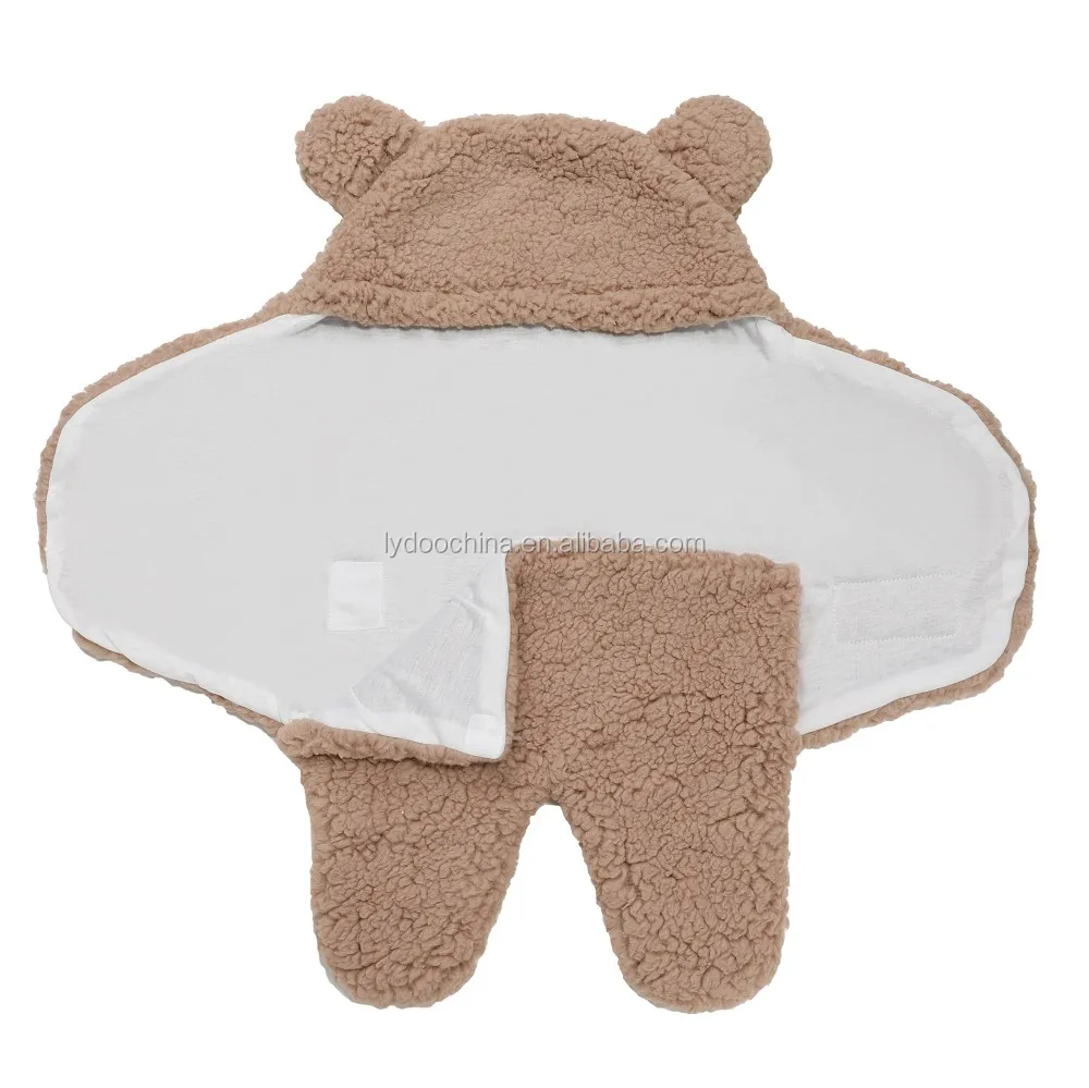 Baby Swaddle Blankets Plush Bear Swaddling Wraps Baby Clothes For 0-6 ...