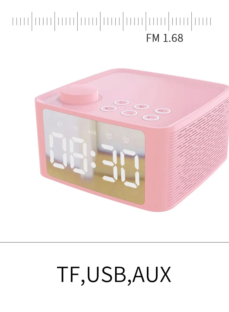 Bluetooth speaker mini portable wireless speaker with mobile phone holder bass sound bluetooth speaker with LED clock - ANKUX Tech Co., Ltd