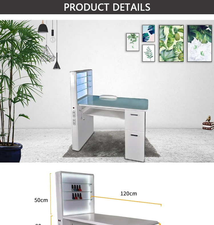 Modern White Manicure Table Used Nail Salon Furniture With Light And Collected Fan Buy White