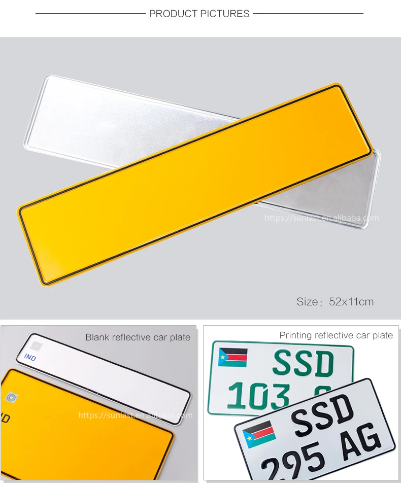 European Style Aluminum Reflective Car Number Blank License Plate 520 X 110 Mm Buy Blank