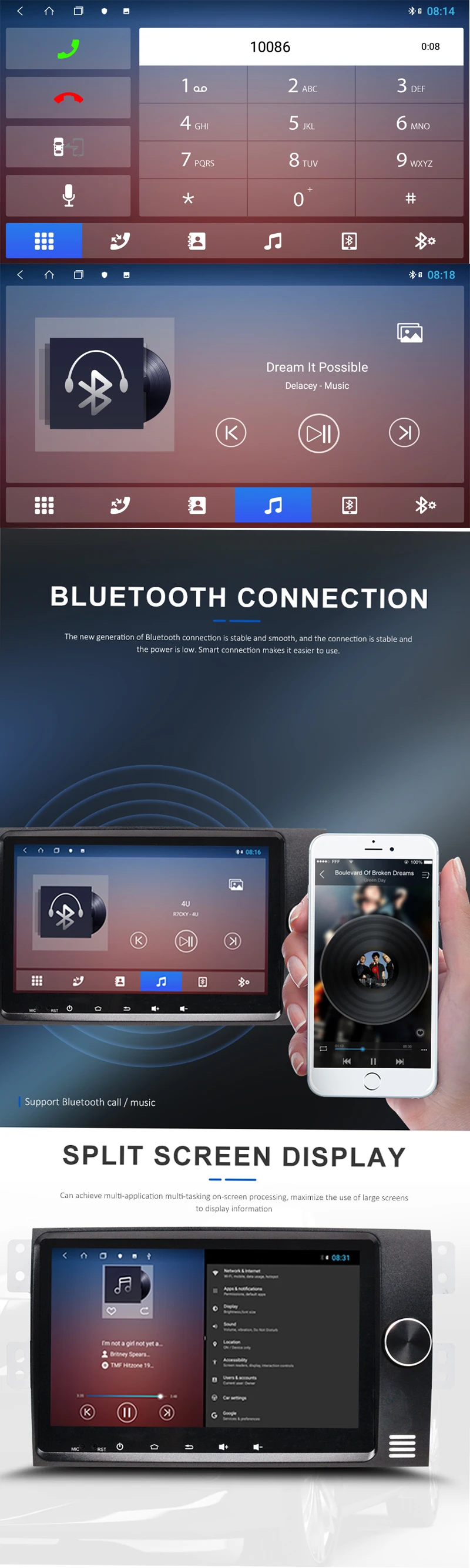 9"  Android Car DVD GPS Multimedia Player  For kia Borrego ( 2017---) With Octa Core 4GB RAM + 64GB ROM/CarPlay/DSP/Wi-Fi/4G