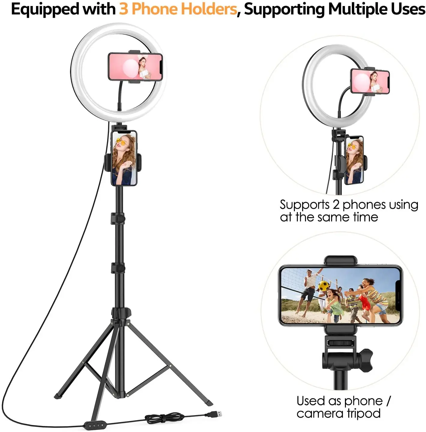 wonew selfie ring light with tripod stand