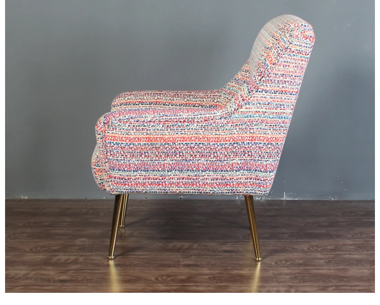 Gold metal pink furniture living room luxury armchair modern
