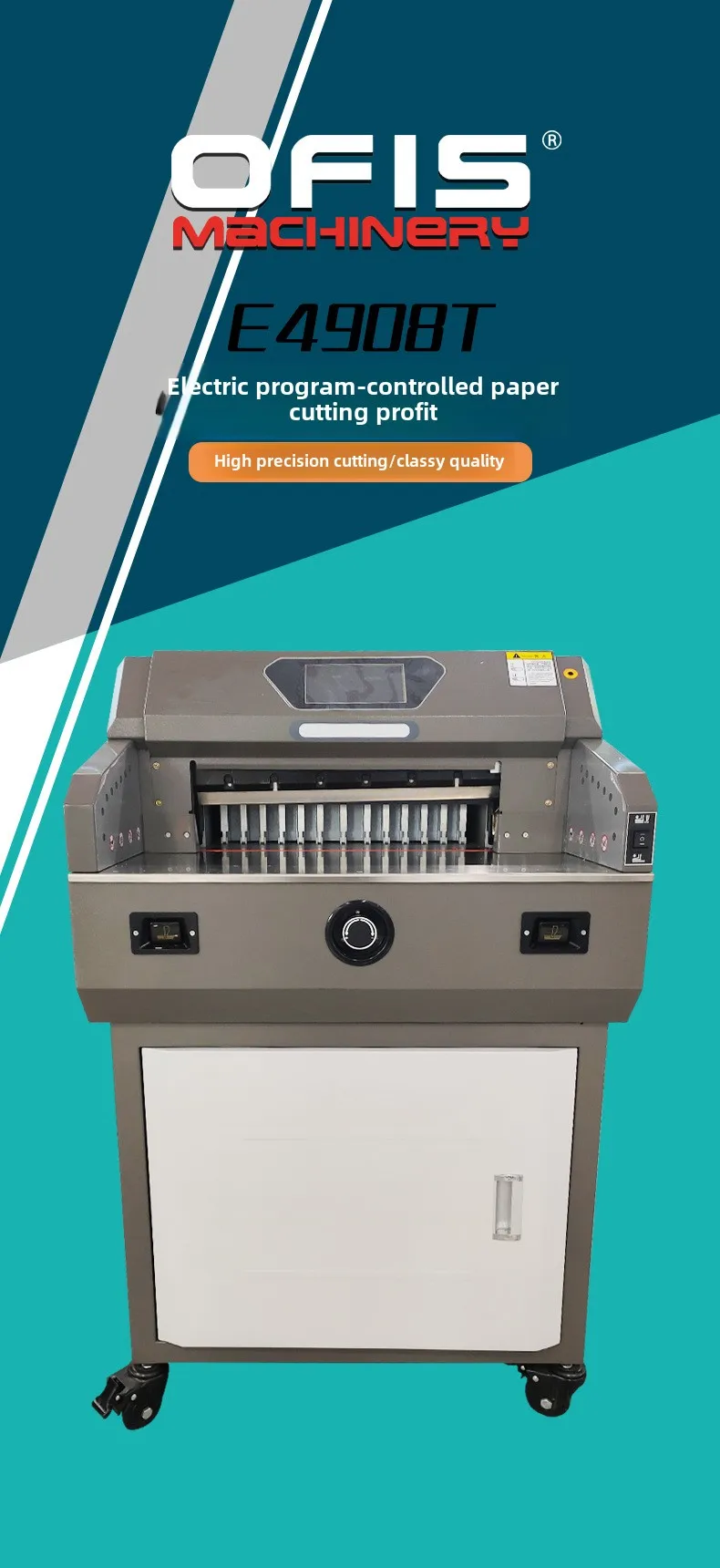 Fully Automatic A3+ Electric Paper Trimmer E4908T LCD Display Precision 490mm Programmable Thick Layer Cutting Machine Direct