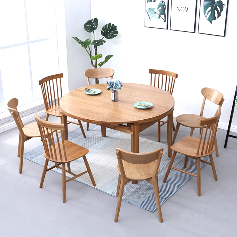 product-Round wood dining tablesolid wood modern home furniture simple dining table designs in wood 