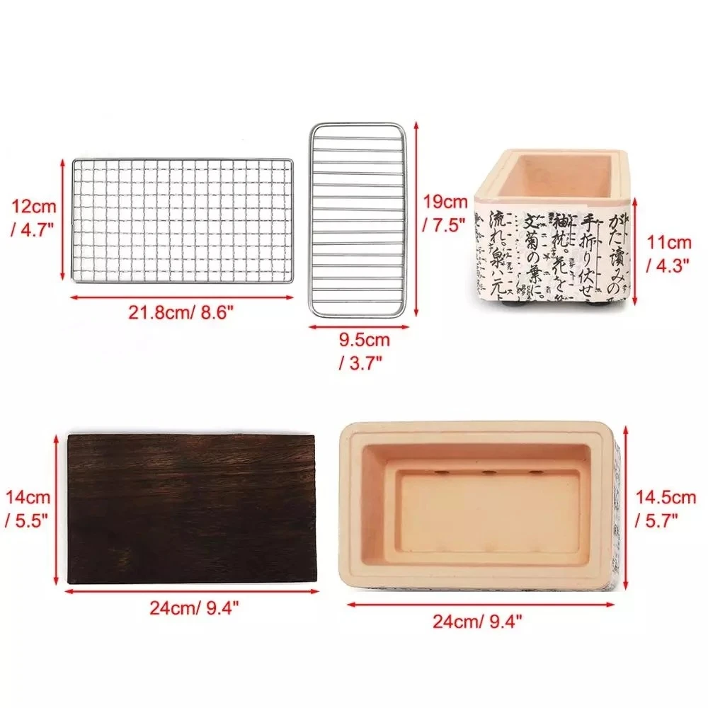 Tabletop Restaurant Clay Portable Charcoal Japanesestyle Grilling