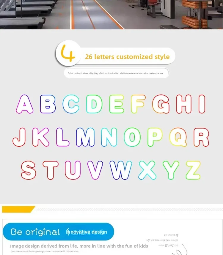 product modern style letter shaped led ceiling chandelier customized design for kindergarten studio library classroom-1