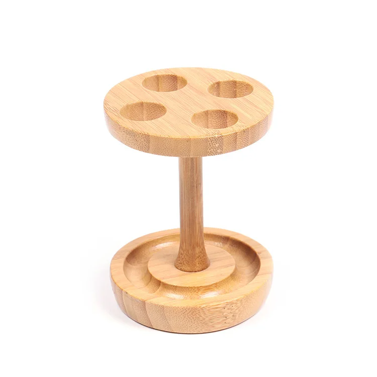 BA-6015 Custom Logo Stand 1 Legs Bamboo Toothbrush Holder