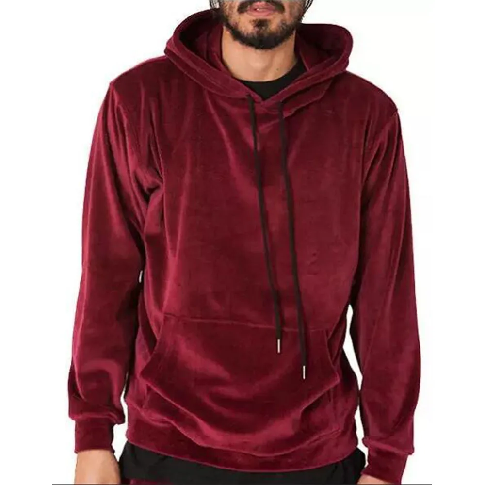 red velour hoodie