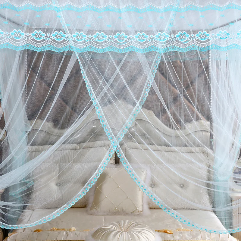 Europe Style Square Fresh Natural Lace Four Seasons Protection Soft Encrypted Bedroom Mosquito Net