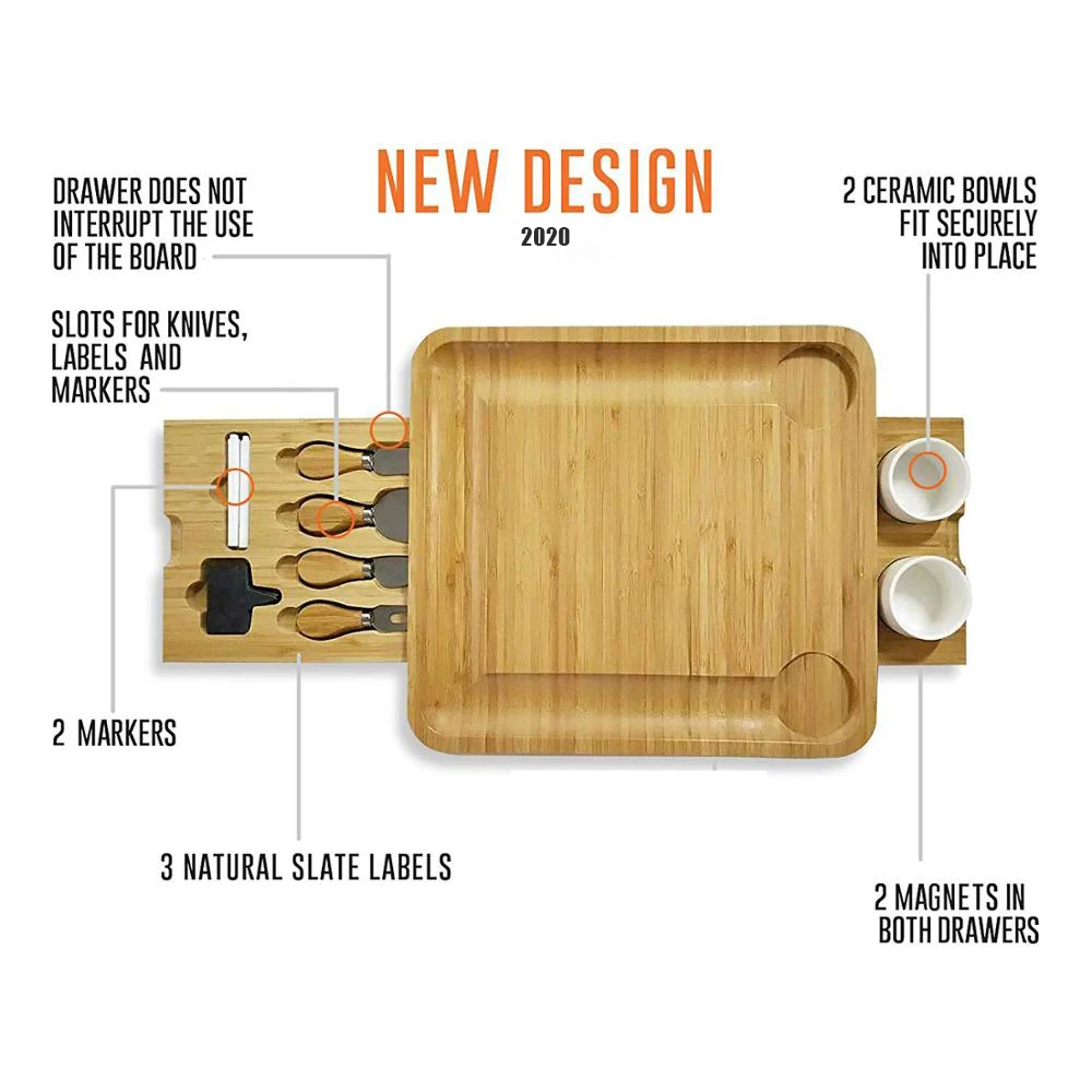 High Quality Excellent Bamboo Cheese Board With Cutlery Set Buy High