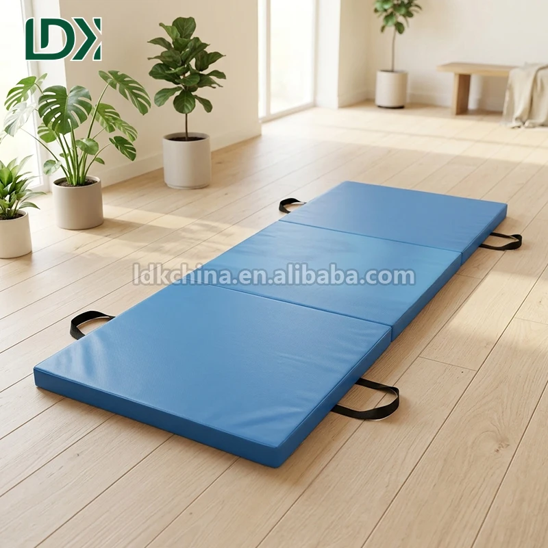 LDK Folding Gymnastics Mat Tumbling Crash Mat with Handle for Gymnastics Stretching Exercise