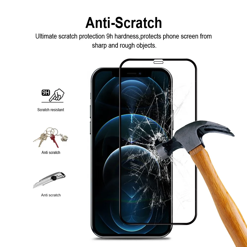 For Iphone 15 Screen Protector 1 2 Packs Glass 3d Full Frame Premium ...