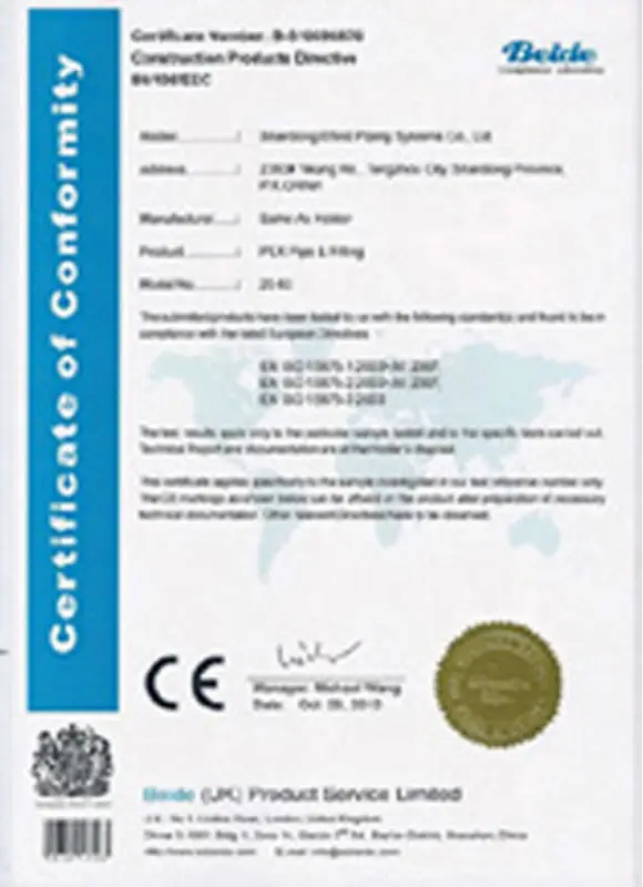 CE pex and fitting