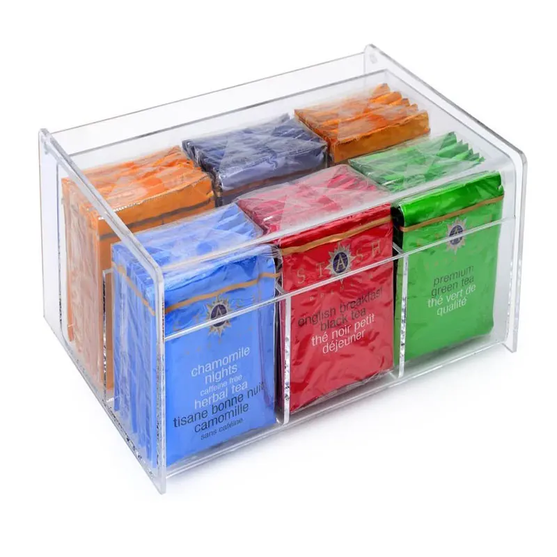 パーソナライズされたクリアアクリル6セクションティーバッグ収納ボックス Buy Tea Bag Storage Box Clear Acrylic Tea Bag Storage Box Personalized Tea Bag Box Product On Alibaba Com