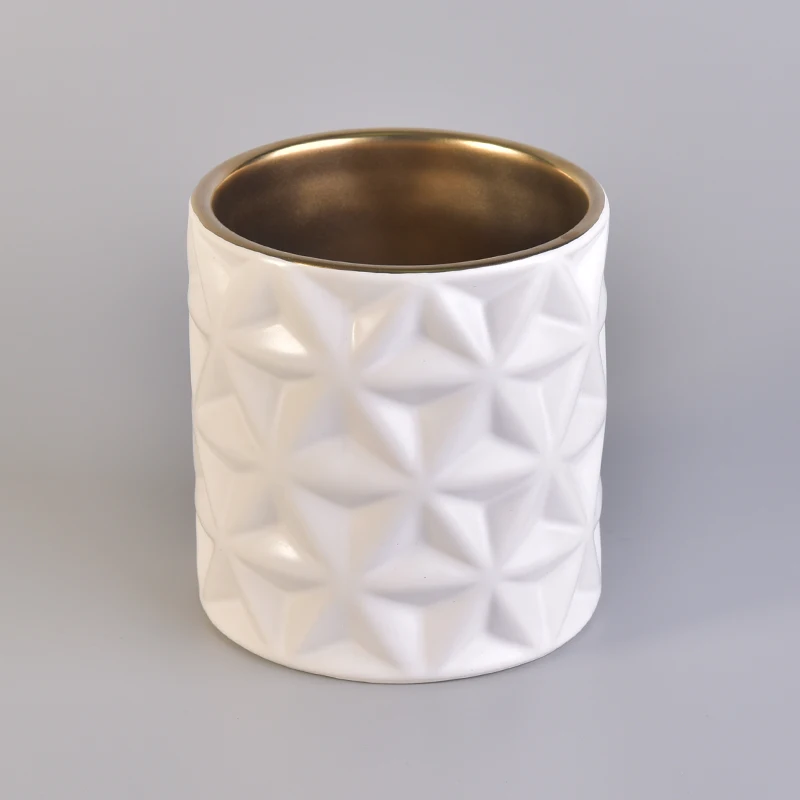 Matte White Ceramic Candle Jars For Candle Making